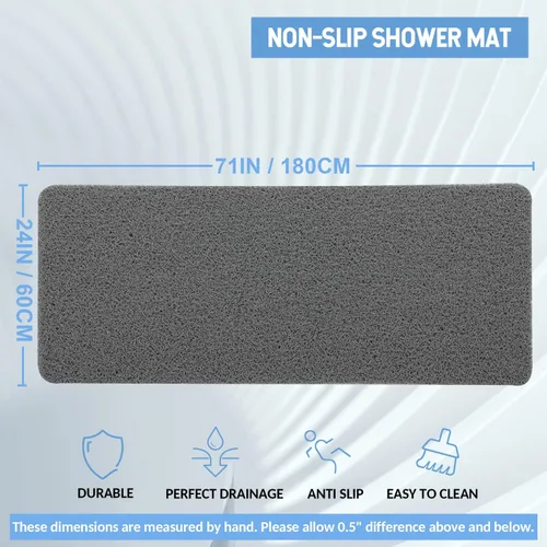 Miniatura 76 de Hargiis - Tapete antideslizante de secado rápido para tina y ducha, tapete exfoliante para pies, para baño, cocina u hotel, beige, 24 x 16 pulgadas