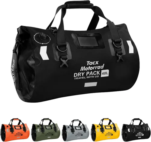 Miniatura 9 de Bolsa de lona impermeable para hombres y mujeres, mochila seca enrollable con correas de fijación rápida, bolsa de sillín de motocicleta para Gris