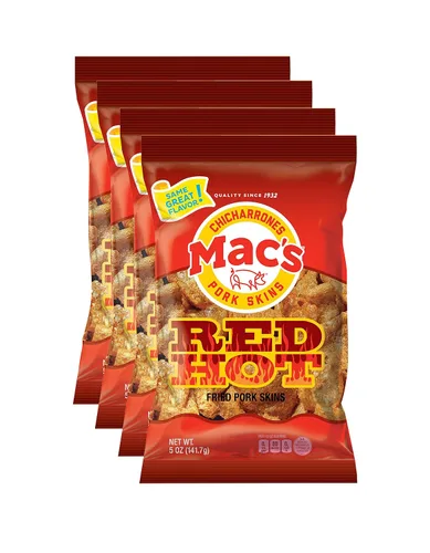 Miniatura 6 de Mac's Pieles de cerdo al rojo vivo, 5 onzas (paquete de 8)
