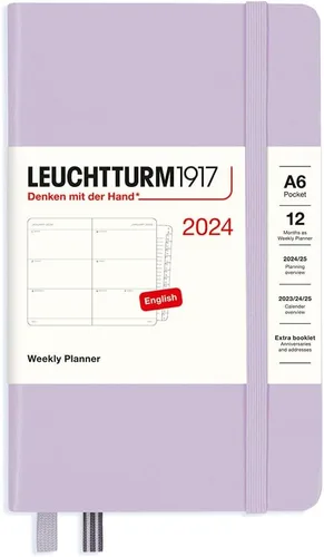 Miniatura 15 de LEUCHTTURM1917 - Agenda semanal 2024 con folleto adicional, bolsillo (A6) tapa dura, azul marino (1 de enero - 31 de diciembre de 2024)