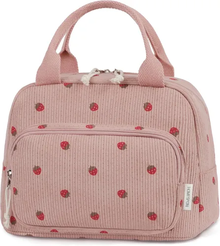 Miniatura 13 de HOMESPON Bolsa de Almuerzo para Mujeres Hombres Adultos con Bolsillo Frontal Bonita Pana Aislada Bolsa de Almuerzo Tote Gran Capacidad Caja