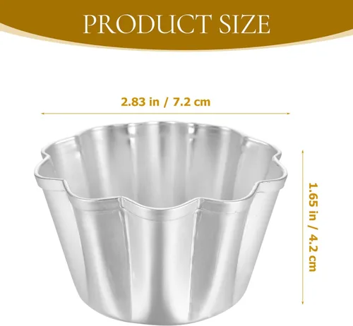 Miniatura 3 de SHERCHPRY 6 moldes de aluminio para tarta de huevo, latas de tarta pequeñas, moldes para cupcakes, moldes para pudín para hornear en casa estilo4