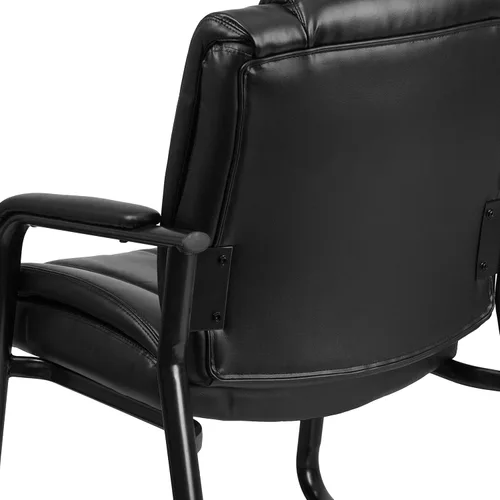 Miniatura 8 de Flash Furniture LeatherSoft - Silla de recepción ejecutiva con reposabrazos acolchados y base de trineo, silla lateral tapizada para sala de estar u