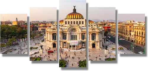Miniatura 34 de Arte de pared con bandera de México para sala de estar, pintura de pared con textura envejecida y colorida de la bandera de México, 3 piezas
