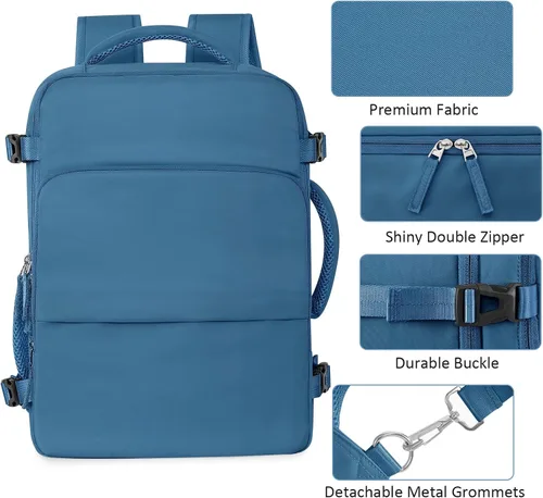Miniatura 5 de Mochila de Viaje Snoffic para Mujer, Negro, 17 pulg.