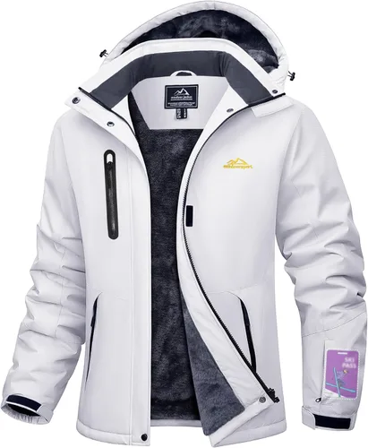 Miniatura 11 de MAGCOMSEN Abrigos de invierno para mujer, impermeables, aislados, para nieve, esquí, capucha, forro polar, cálido, montaña, snowboard, cortavientos