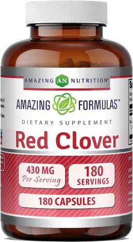 Miniatura 3 de Amazing Formulas - Suplemento de trébol rojo, 430 mg por porción, 180 cápsulas, sin OMG, sin gluten, fabricado en Estados Unidos, paquete de 2