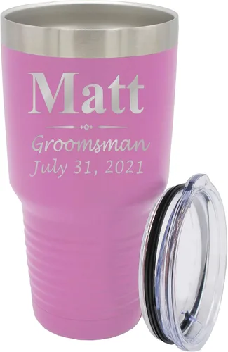 Miniatura 37 de Vaso de padrinos de boda grabado personalizado, taza de acero inoxidable aislada personalizada para padrino de boda, despedida de soltero, boda