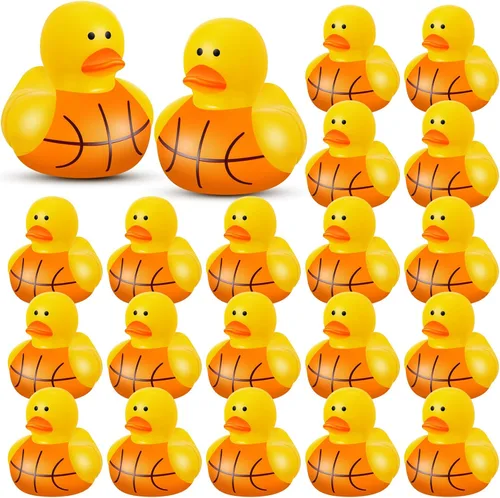Miniatura 13 de Deekin 24 patos de goma de 2 pulgadas, recuerdos de fiesta deportiva a granel para eventos de equipo, suministros de fiesta de cumpleaños, regalo