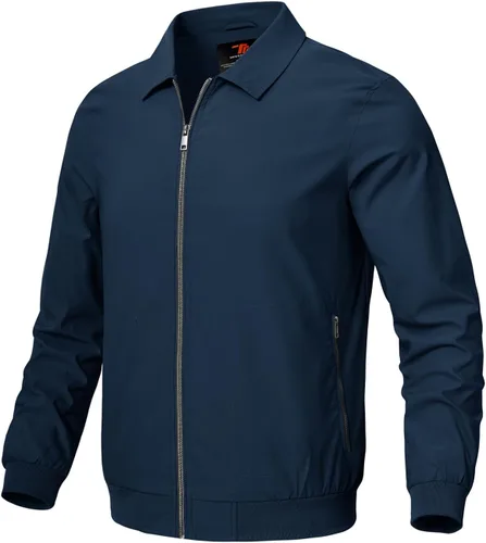 Miniatura 8 de Rdruko Chaquetas ligeras para hombre Cortavientos de primavera y otoño Chaquetas ligeras Casuales y elegantes con bolsillos
