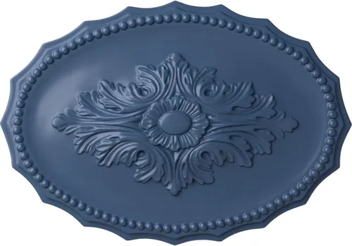 Miniatura 65 de Ekena Millwork CM16OX Medallón de techo Oxford, 16 7/8" W x 11 3/4" H x 1 1/2" P, imprimado en fábrica Imprimación de fábrica.
