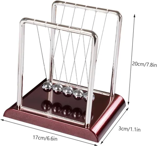 Miniatura 2 de TOYANDONA Bola grande de péndulo Newton con base cuadrada de metal con movimiento perpetuo para decoración de oficina en casa y regalo educativo
