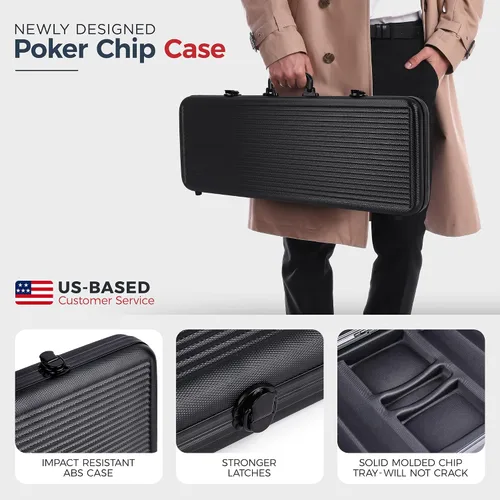 Miniatura 7 de Versa Games Juego de fichas de póquer – Fichas de póquer de grado casino de 0.48 oz, denominación de fichas de 7 colores – 2 mazos de cartas, dados