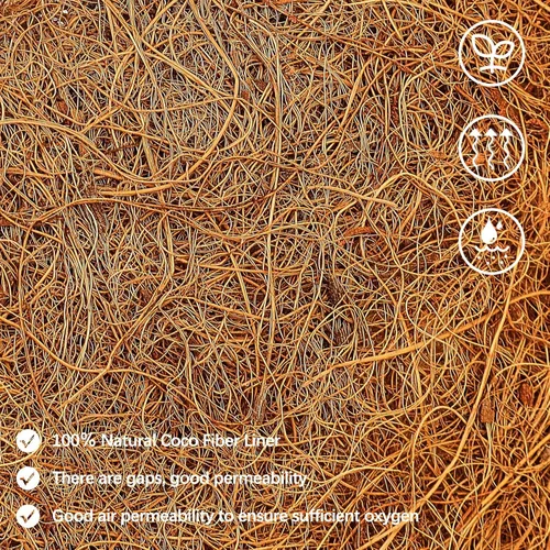 Miniatura 3 de Blulu 4 forros de coco para macetas de 24 pulgadas, caja de ventana de fibra de coco natural, repuesto para caja de ventana colgante, maceta