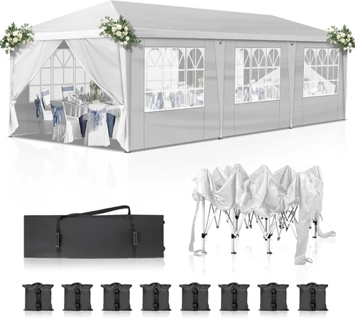 Miniatura 10 de VINGLI Tienda de campaña emergente de 6.5 x 6.5 pies con paredes laterales, toldo para cenador al aire libre, tiendas de campaña para eventos