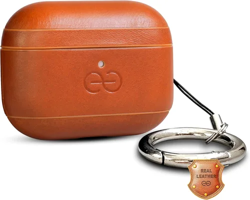 Miniatura 28 de Dreem Om - Funda para estuche con clip para llavero compatible con AirPods 1 y 2, funda de cuero vegano para Airpods para hombres y mujeres, Negro