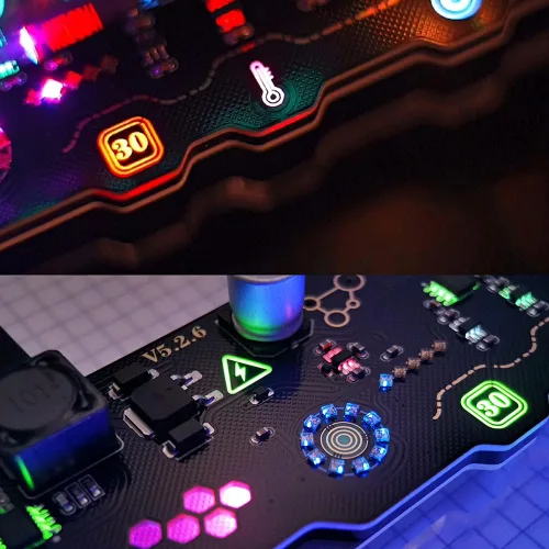 Miniatura 3 de Reloj de tubo de imitación Nixie Reloj de tubo fluorescente Cyberpunk Adornos IV18 Reloj de tubo fluorescente puede mostrar la fecha, hora, clima