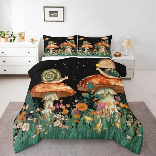 Miniatura 32 de Feelyou Juego de edredón con estampado de elefante étnico para niñas y niños, edredón de elefante, estilo bohemio exótico, juego de ropa de cama
