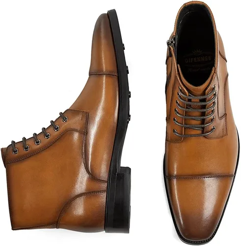 Miniatura 5 de GIFENNSE Botas de vestir para hombre, botas Chelsea formales para hombre