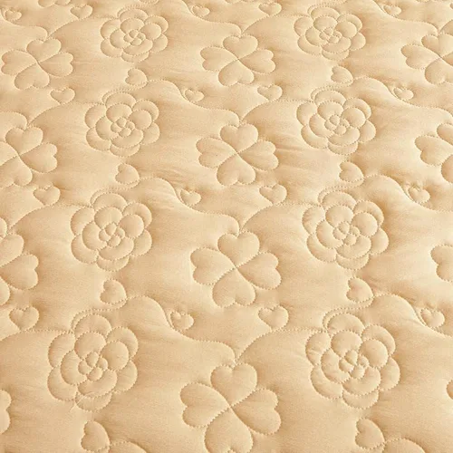 Miniatura 6 de Colcha acolchada de algodón brocado con patrón de flores, falda de cama con volantes, tamaño Queen, amarillo claro