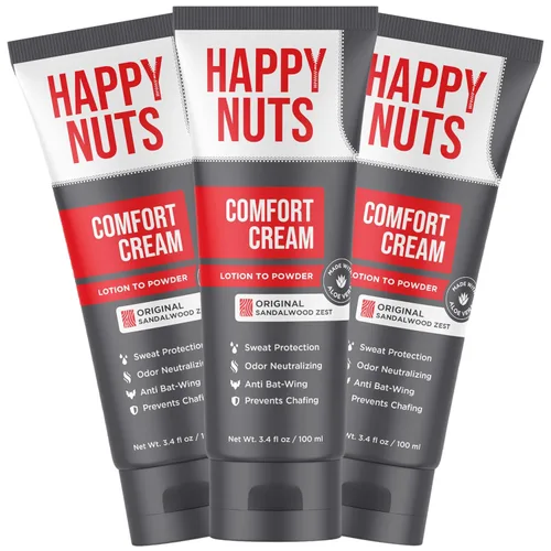 Miniatura 9 de HAPPY NUTS Desodorante en crema Comfort para hombres: defensa del sudor antirozaduras, control de olores, sin aluminio, esencial de viaje