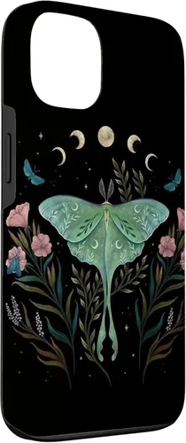 Miniatura 3 de Funda estética Witchy Luna Moth Flower Floral Moon Phases para iPhone 13