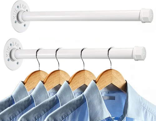 Miniatura 12 de Sumnacon 2 Piezas Barra de Ropa de Tubo Industrial de 5.9 Pulgadas – Perchero de Metal Rústico de Servicio Pesado con Tornillos, Soporte para Ropa