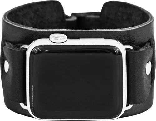 Correa ancha de cuero compatible con Apple Watch de 1.496 in 1.575 in 1.614 in 1.654 in 1.732 in 1.772 in 1.811 in 1.929 in, hecho a mano UA 1240