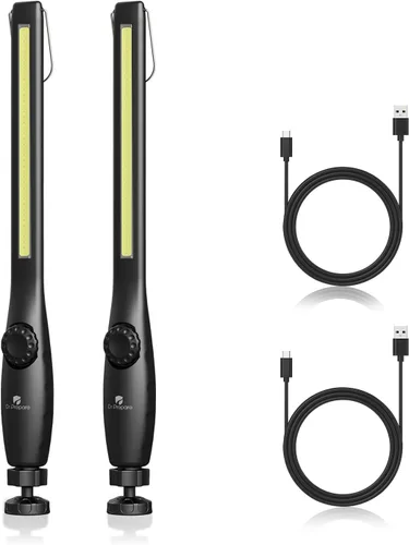 Miniatura 10 de Dr. Prepare - Luz LED de trabajo, 700 lúmenes, luz de trabajo recargable plegable, 3200 mAh, inalámbrica, portátil, magnética, luz de inspección LED