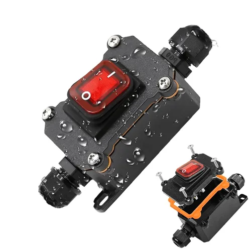 Miniatura 8 de Interruptor de línea de 12V IP67 impermeable, interruptor de palanca de encendido/apagado de 20A para exteriores, CC 12V-24V con botón basculante