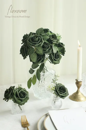 Miniatura 2 de Floroom Flores artificiales de espuma de aspecto real, con tallos, para manualidades, ramos de boda, centros de mesa, despedida de soltera, fiesta