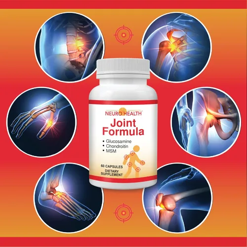 Miniatura 6 de Neuro Health Fórmula articular con glucosamina, condroitina y MSM, 60 cápsulas (1 botella) Cúrcuma/Suplemento de apoyo articular para huesos