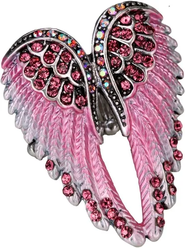 YACQ Anillos elásticos de alas de ángel para mujer de tamaño 7 a 9, banda elástica suave perfecta para artritis, sin plomo ni níquel, soportes para