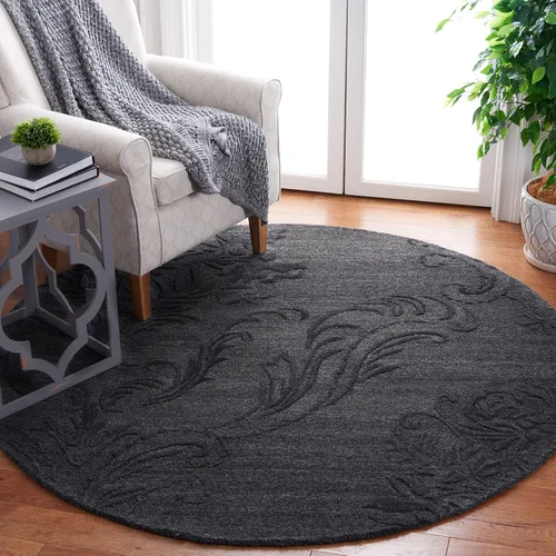 Miniatura 22 de SAFAVIEH Jardin Collection - Alfombra de área de 5 x 8 pies, color negro, lana hecha a mano, ideal para zonas de alto tráfico en sala de estar