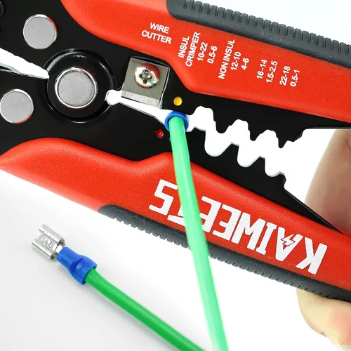 Miniatura 6 de KAIWEETS Pelacables Autoajustable - Herramienta de Pelado de Alambre Automática 3 en 1 de Servicio Pesado Cortador de Alambre 10-24 AWG para Corte