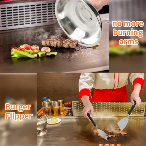 Miniatura 5 de Juego de herramientas para parrilla de barbacoa resistente, kit de accesorios de parrilla de acero inoxidable para asar al aire libre