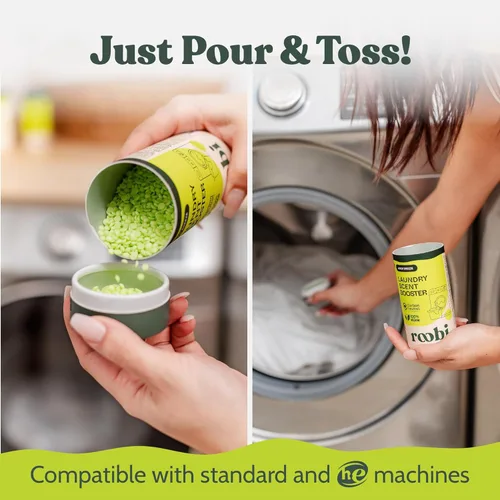 Miniatura 5 de Perlas de refuerzo de aroma para ropa sostenibles Roobi. Perlas de fragancia Linen Breeze para lavandería. Hasta 20 ciclos de lavado. Carbono