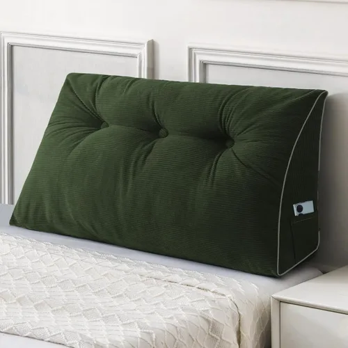 Miniatura 38 de Sasttie - Almohada de cabecero completa, almohada de cuña para cabecero para sentarse en la cama, cojín triangular de apoyo para la espalda