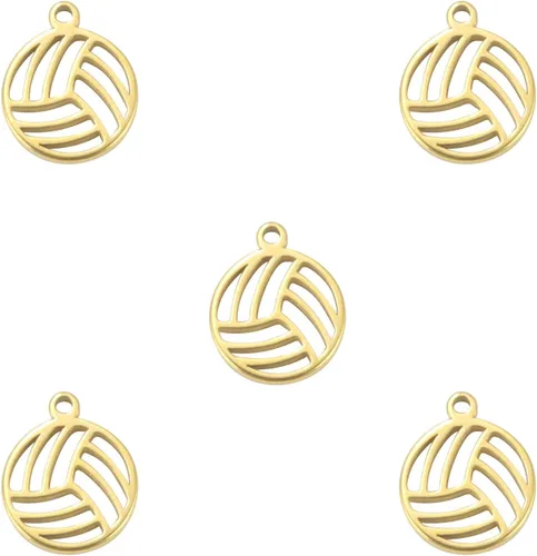 Miniatura 9 de kkjoy 5 dijes de bola deportiva de acero inoxidable para hacer joyas y manualidades, varios dijes, suministros de manualidades, accesorios