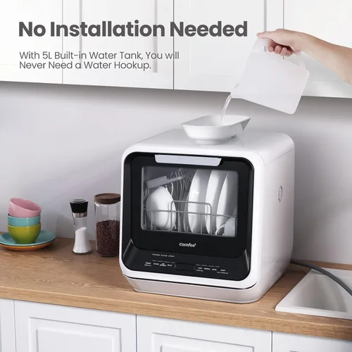 Miniatura 3 de COMFEE' Paquete de mini lavavajillas con BLACK+DECKER 2.0 pies cúbicos Lavadora portátil para apartamentos, casas rodantes y casas pequeñas
