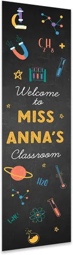 Miniatura 11 de Andaz Press Letrero de bienvenida vertical personalizado para el aula de 13 x 47 pulgadas para profesores, letreros de puerta de aula, letrero