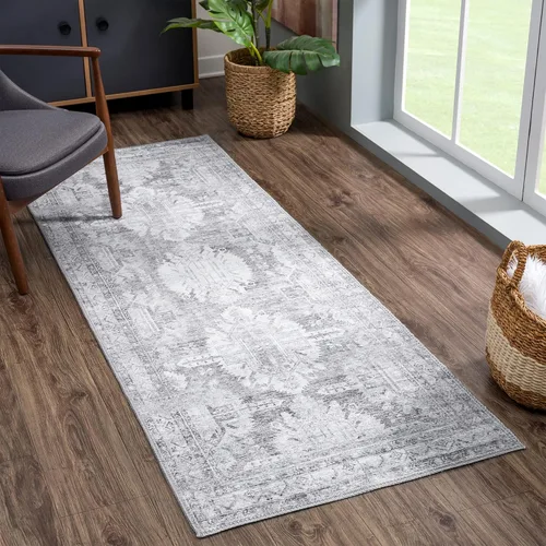 Miniatura 27 de Bloom Rugs - Alfombra lavable, antideslizante, de 1,83 x 2,74 m, color beige/blanco claro con borde tradicional, para sala de estar, dormitorio
