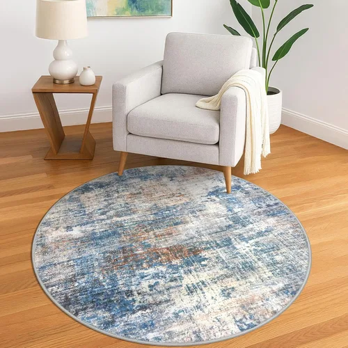 Miniatura 290 de IOHOUZE Alfombra pequeña abstracta de 2 x 3 pies, alfombra de entrada lavable para entrada interior, alfombras con respaldo de goma, alfombra gris