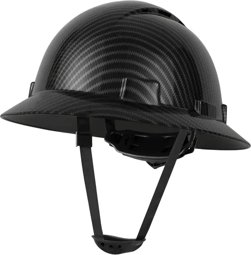 Miniatura 2 de Zeluga Casco duro de ala completa HDPE, casco de seguridad de construcción con orificios ventilados, suspensión de trinquete ajustable de 6 puntos