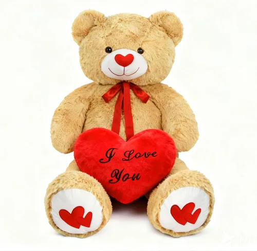Miniatura 13 de Oso de peluche gigante de 43.3 pulgadas con almohada de corazón suave, animal de peluche, regalo del día de San Valentín (azul, 43.3 pulgadas)
