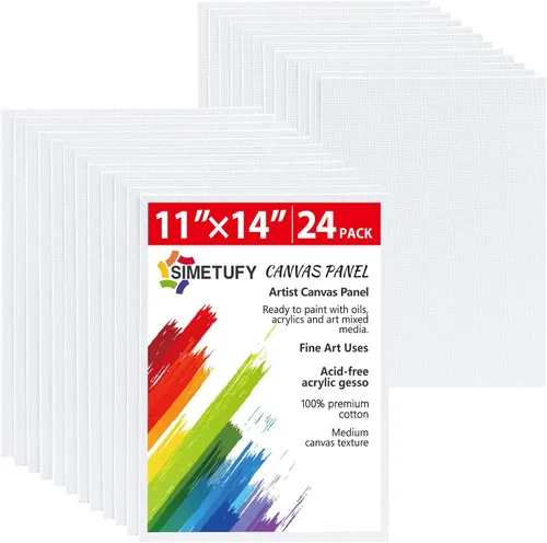 Miniatura 13 de Simetufy Paquete de 24 Tableros de Lienzo Grandes de 12 x 16 Pulgadas para Pintar - Paneles de Lienzo de Algodón 100% Imprimados con Gesso Libres