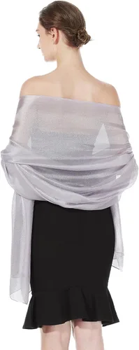 Miniatura 3 de BEAUTELICATE Bufanda sedosa, chales ligeros y envolturas para vestido de noche, boda, fiesta, novias, mujeres, varios