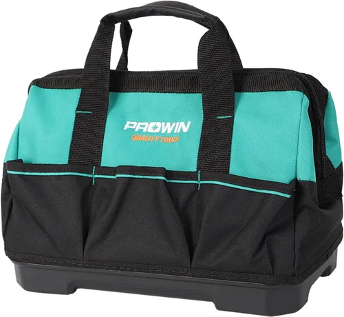 Miniatura 8 de Prowin Organizador de herramientas multibolsillo de 16 pulgadas con parte inferior impermeable de plástico, plegable, resistente, bolsa