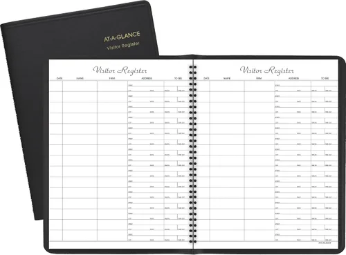 Miniatura 2 de AT-A-GLANCE 8058005 Libro de registro de visitantes reciclado, negro, 8 12 x 11
