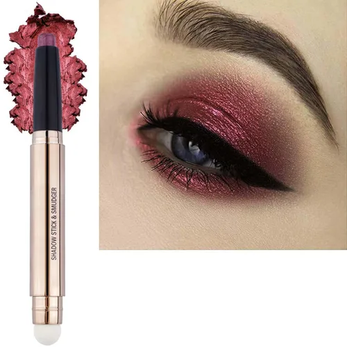 Miniatura 23 de Lápiz delineador de ojos y sombra de ojos verde brillante, lápiz de sombra de ojos cremoso, brillante, suave, hipoalergénico, resistente al agua